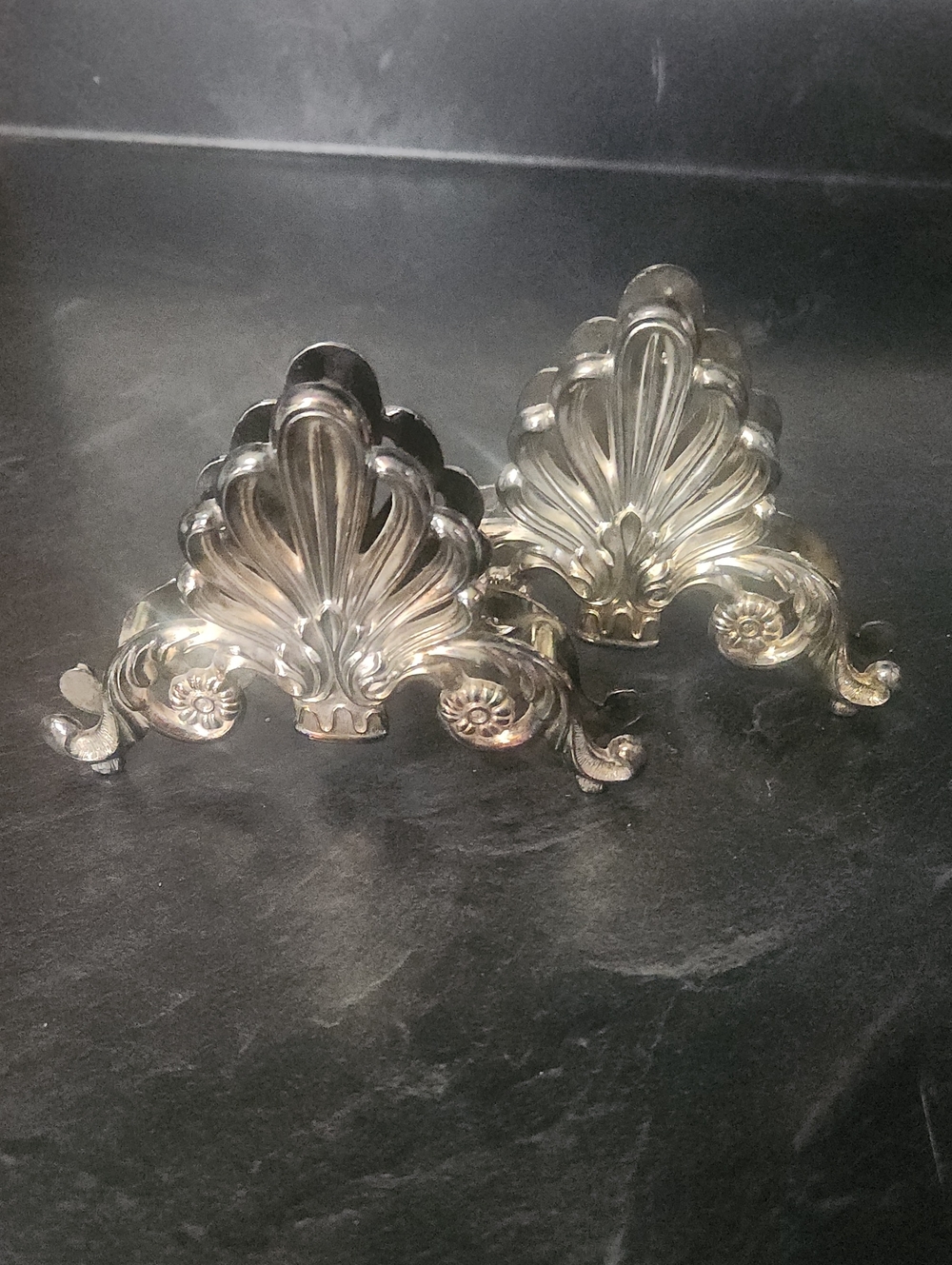 Ornate Zinc Plated Knife Holders - Set of 2